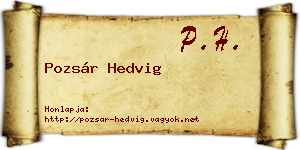 Pozsár Hedvig névjegykártya